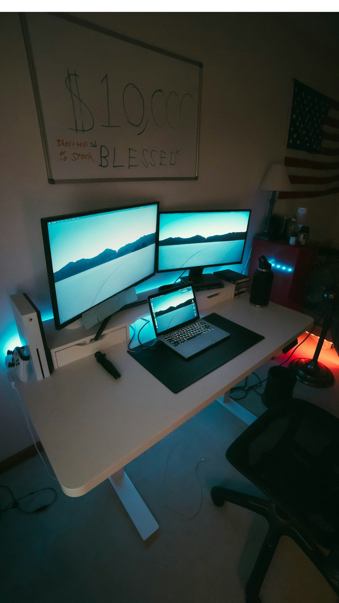 two flat screen monitors