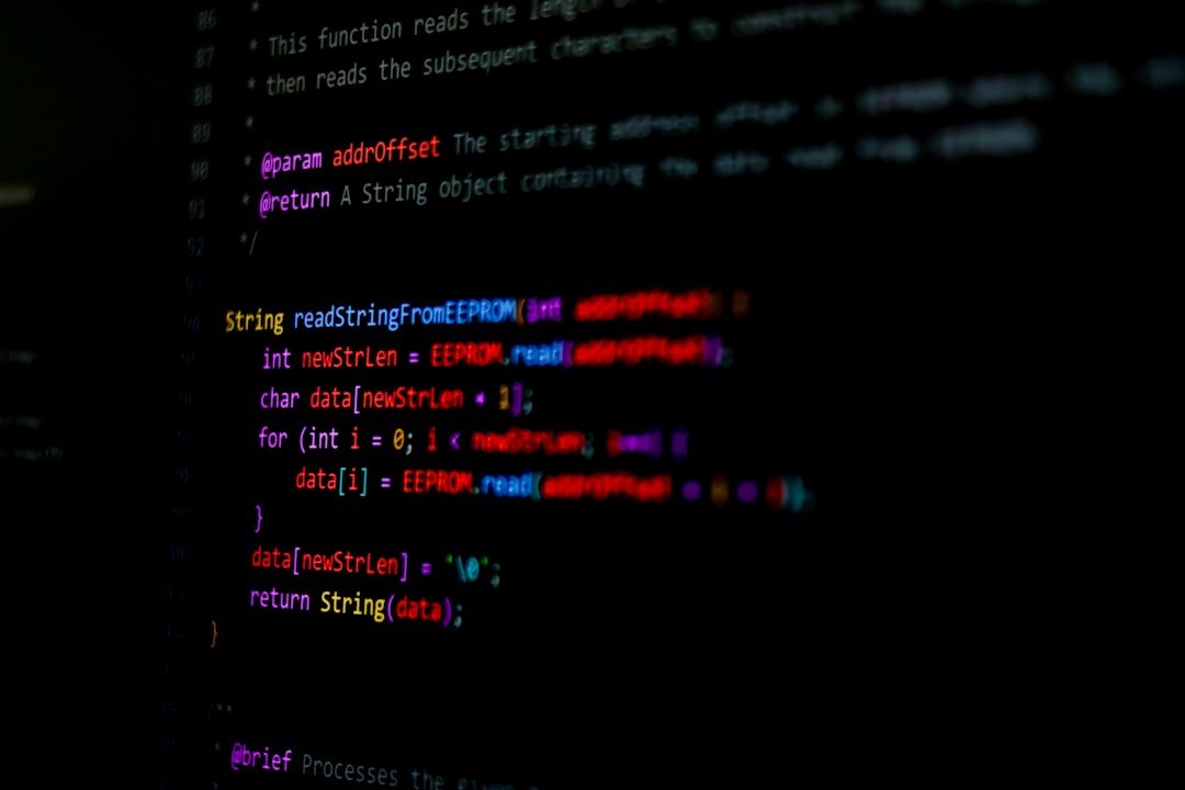 Code is displayed on a black screen.