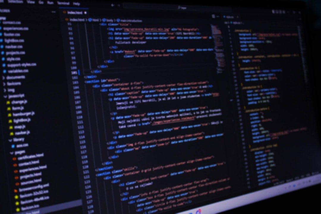 A computer screen with a bunch of code on it