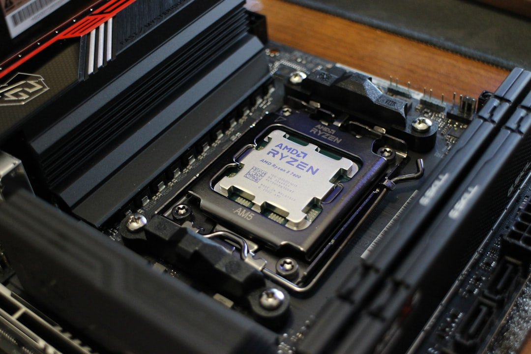 A close up of a hard drive in a case