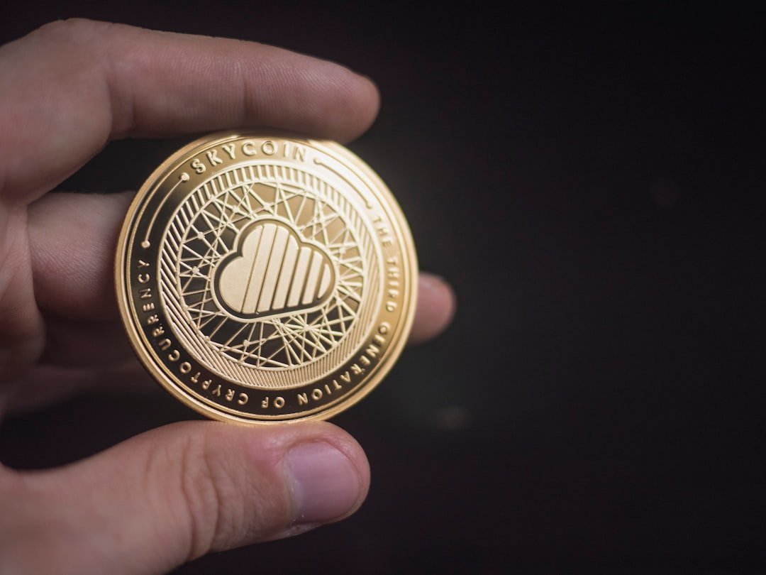 person holding gold-colored coin