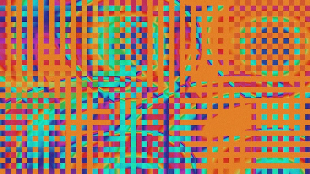A multicolored pattern of squares and dots