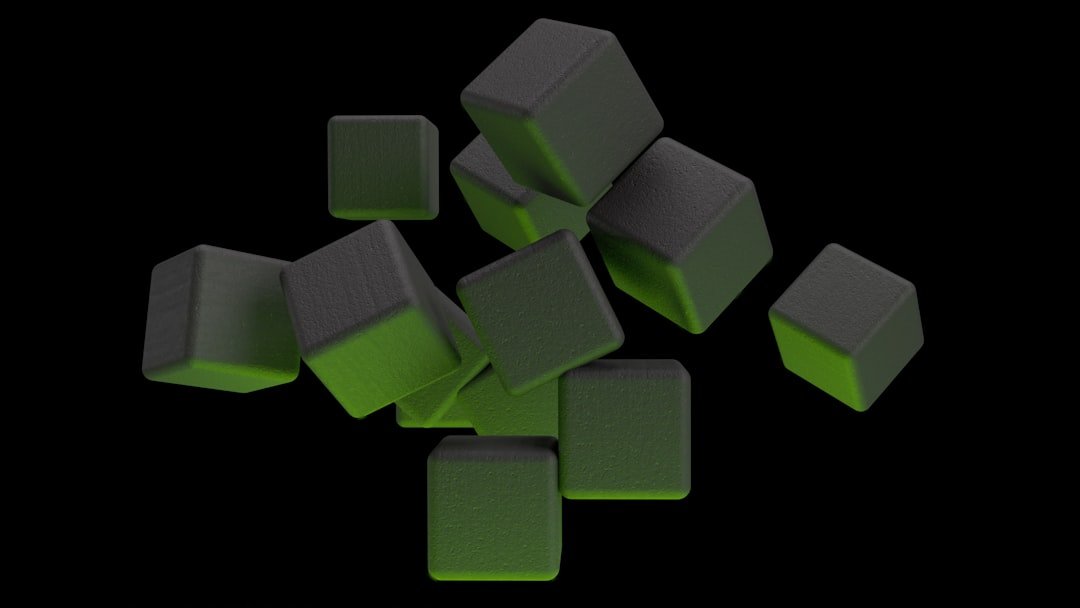 a group of cubes with different colors