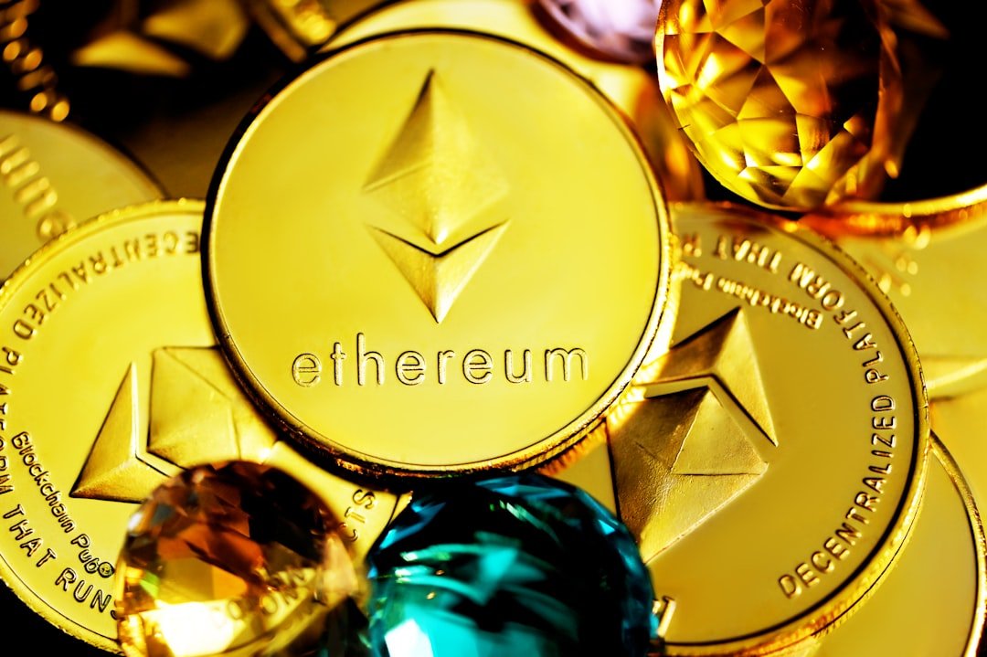 gold and white love print round ornament