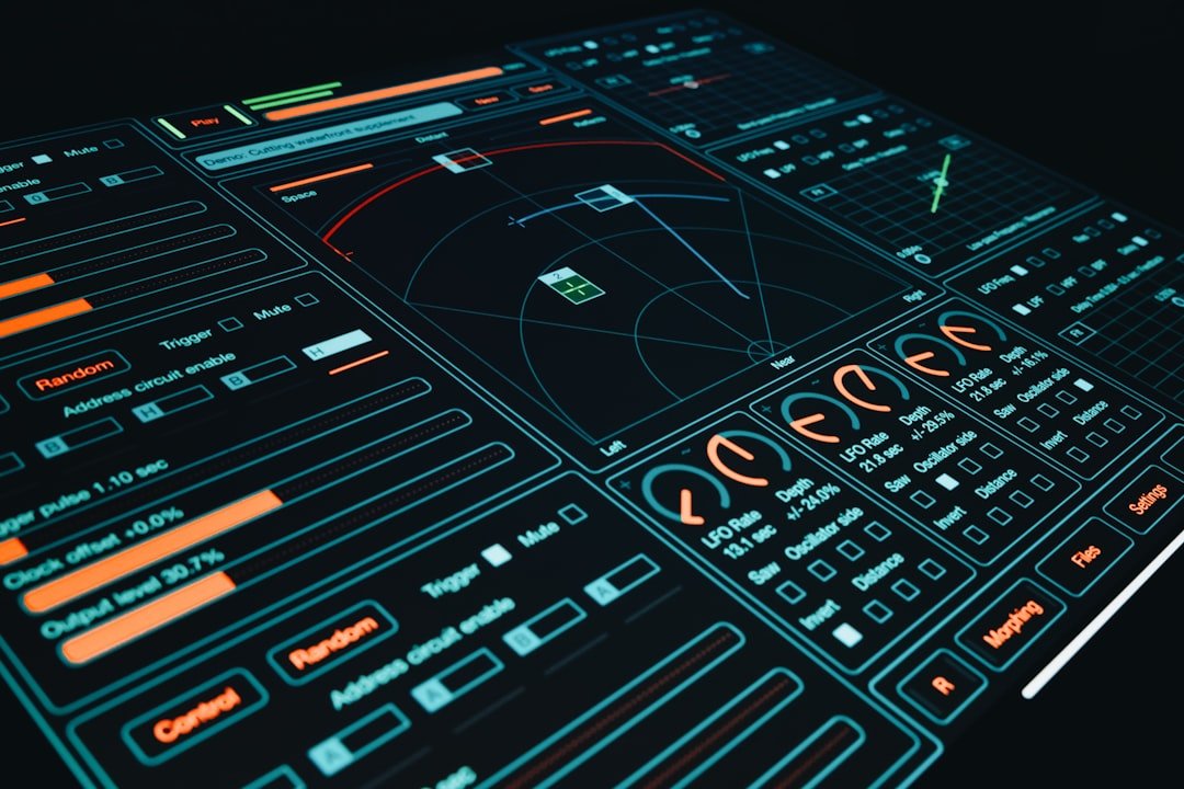 A close up of a control panel in a dark room