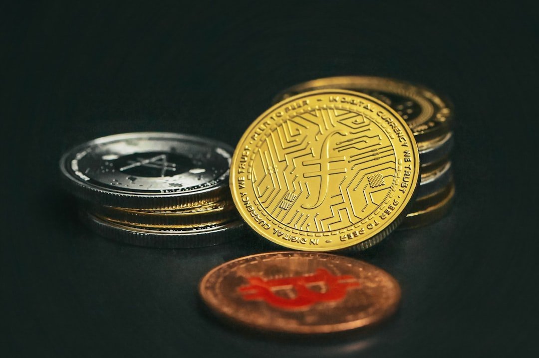 a pile of coins sitting on top of a table